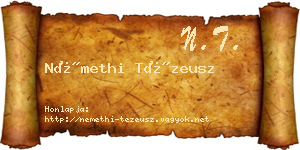 Némethi Tézeusz névjegykártya